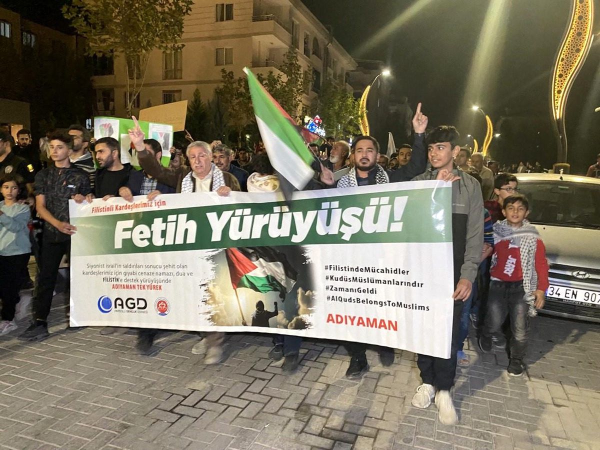 Adıyaman'da Filistin'e Destek Yürüyüşü Düzenlendi
