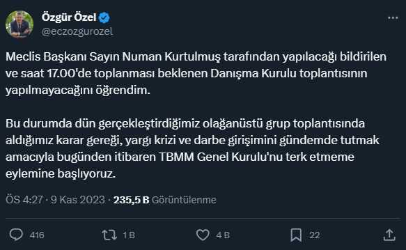 TBMM Danışma Kurulu toplandı mı? Meclis Danışma Kurulu toplantısı başladı mı?