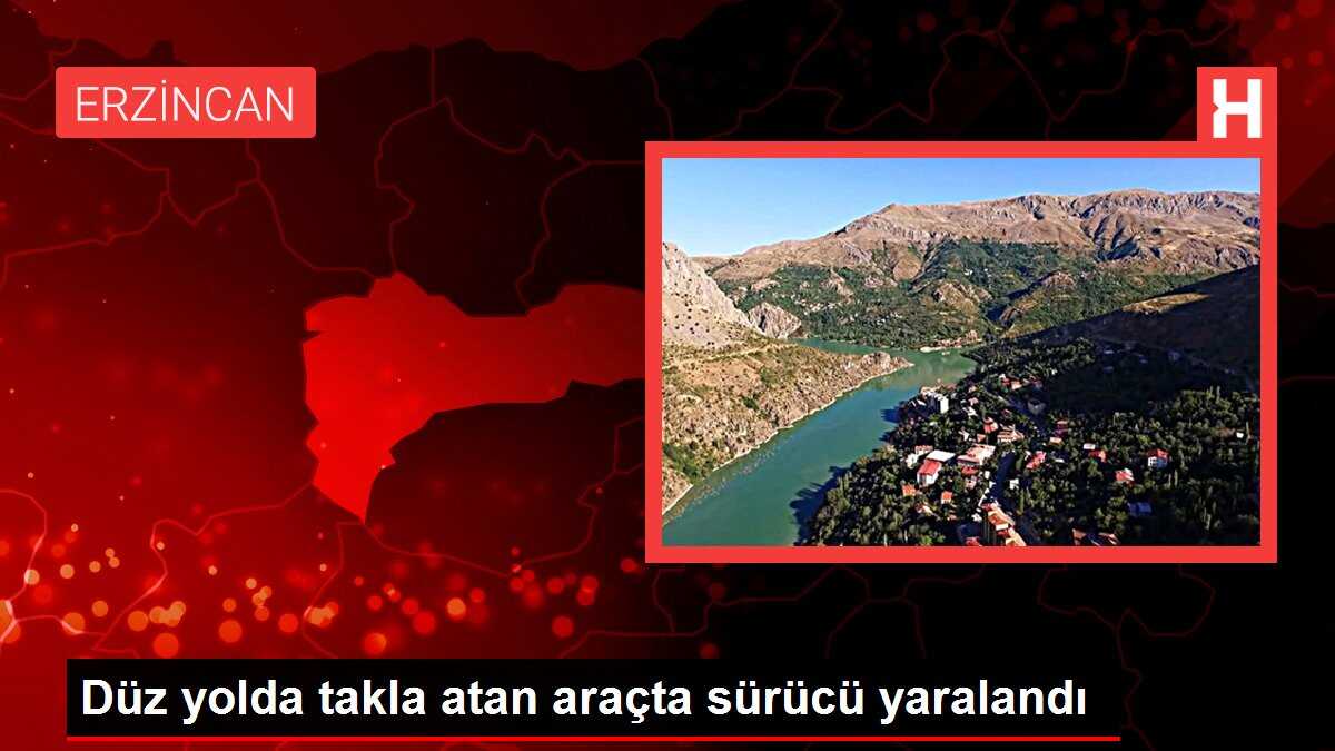 Düz yolda takla atan araçta sürücü yaralandı