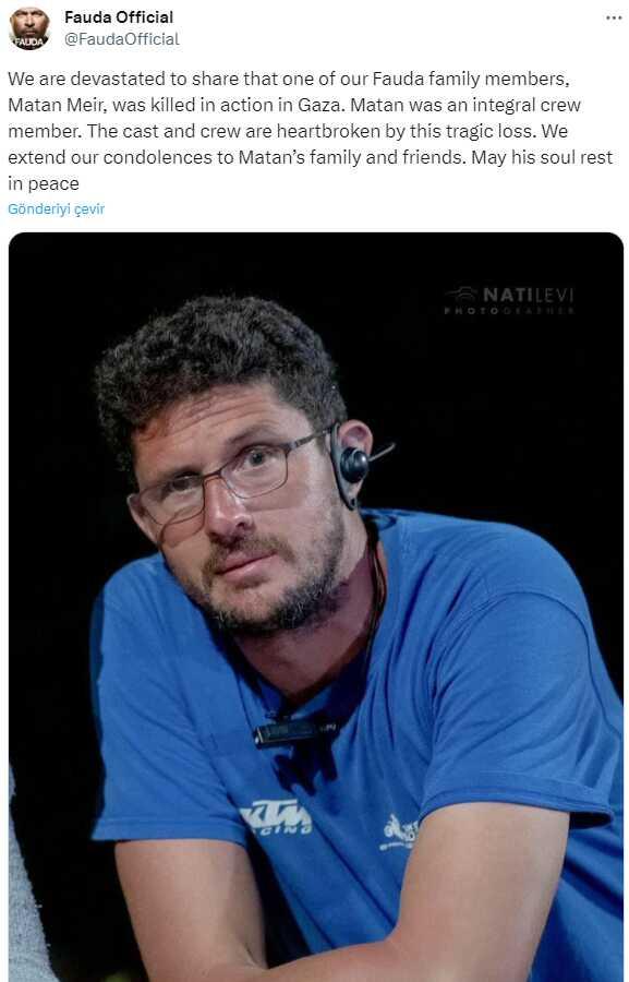 Netflix dizisi Fauda'da rol alan İsrailli oyuncu Matan Meir Kassam güçleri tarafından öldürüldü