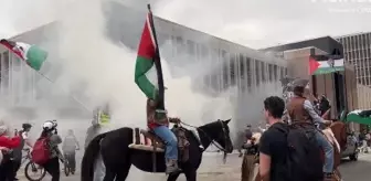 ABD'de 10.000 kişiik Filistin'e destek protestosunda Texaslı kovboylar dikkat çekti