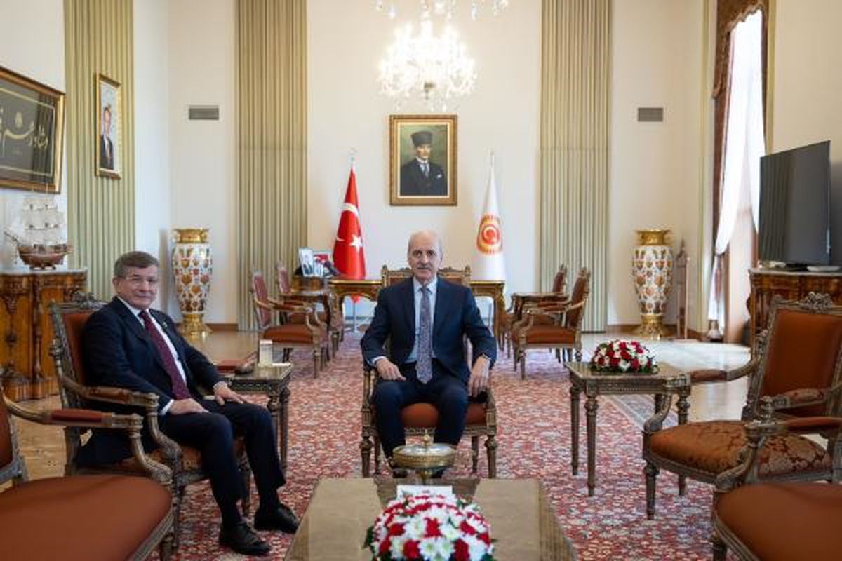 TBMM Başkanı Numan Kurtulmuş, Ahmet Davutoğlu'nu kabul etti