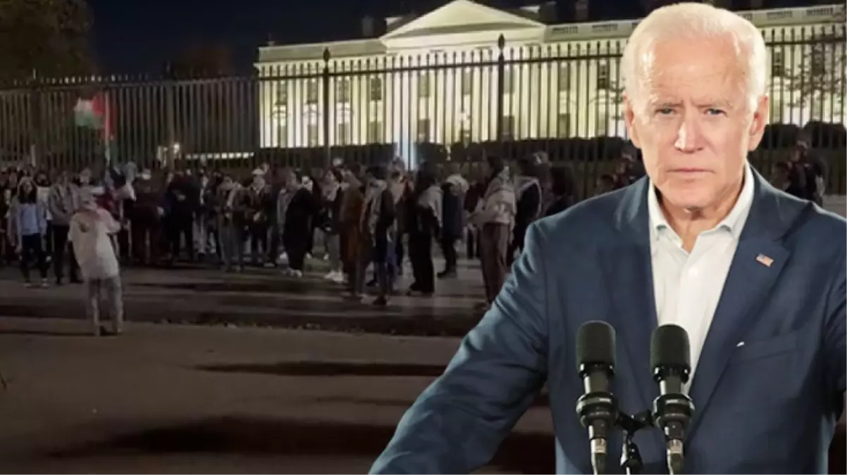 İsrail'in Şifa baskını ABD'yi karıştırdı! Beyaz Saray önünde toplanan kalabalık grup Biden'ı soykırımla suçladı