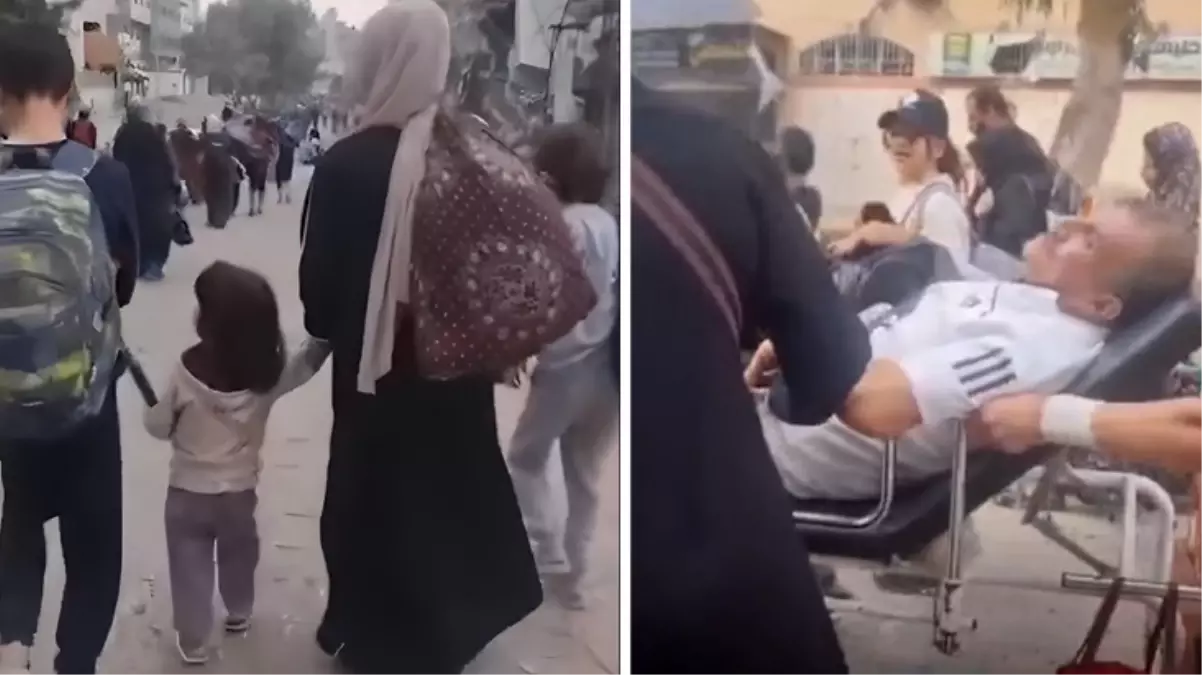 Filistin Kızılayı 'Şok anlar' diye paylaştı! Gazzelilerin Kudüs Hastanesi'nden tahliye görüntüleri yürekleri sızlattı