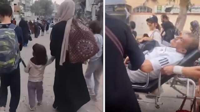 Filistin Kızılayı 'Şok anlar' diye paylaştı! Gazzelilerin Kudüs Hastanesi'nden tahliye görüntüleri yürekleri sızlattı