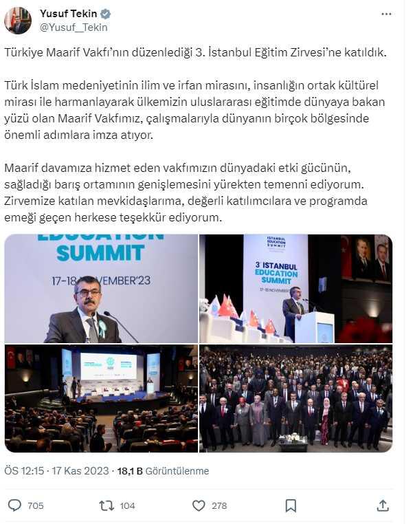 3. İstanbul Eğitim Zirvesi'ne katılan Milli Eğitim Bakanı Tekin, Malezya Eğitim Bakanı Fadhlina Binti Sidek ile görüştü 3. İstanbul Eğitim Zirvesi'ne katılan Milli Eğitim Bakanı Tekin, Malezya Eğitim Bakanı Fadhlina Binti Sidek ile görüştü