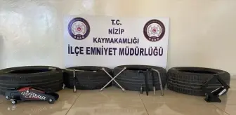 Gaziantep'te park halindeki araçların jant ve lastiklerini çalan şüpheli yakalandı