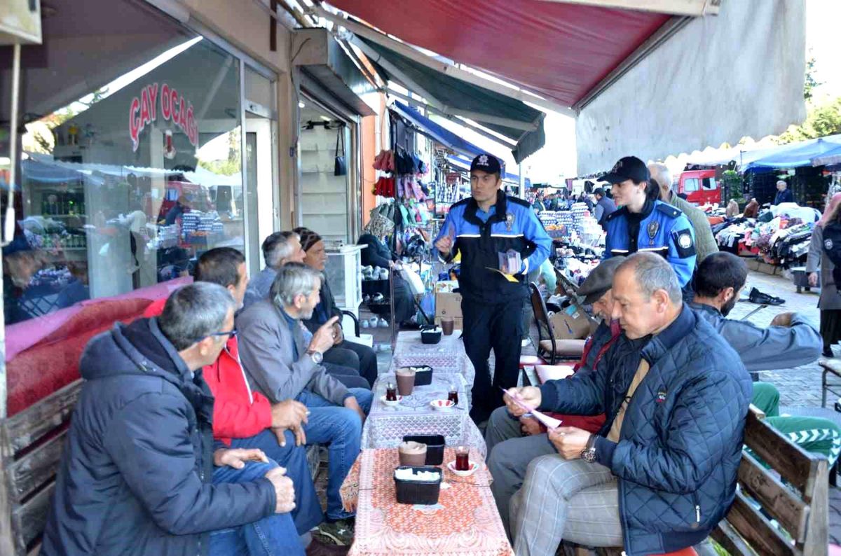 Samsun Polisi Terme İlçesinde Dolandırıcılık Olaylarına Karşı Broşür Dağıttı