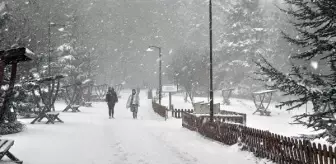 Bolu'da Abant Gölü ve Gölcük Tabiat Parkı Karla Kaplandı