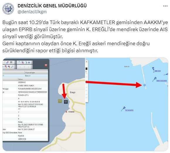 Kötü Hava Koşulları Nedeniyle Sürüklenen Gemide Arama Kurtarma Çalışmaları Devam Ediyor
