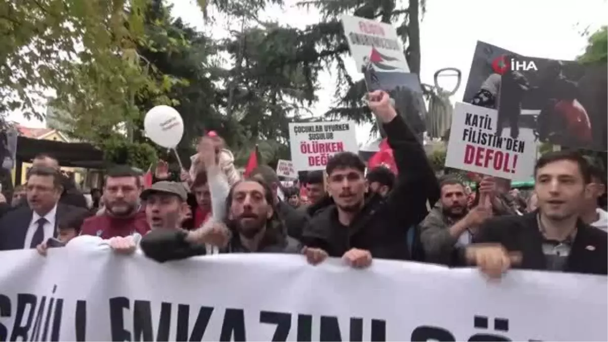 Trabzonsporlu taraftarlardan Filistin'e destek yürüyüşü