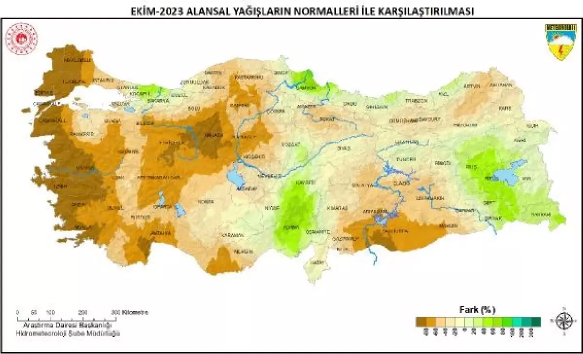 2023 Ekim Ayı Türkiye'de Sıcaklık Artarken Yağışlar Azaldı