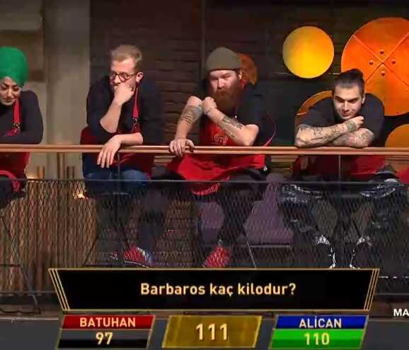 MasterChef Barbaros kaç kilo? (MasterChef Kaptanlık Düellesou soruları) MasterChef Barbaros kaç kilo? (MasterChef Kaptanlık Düellesou soruları)