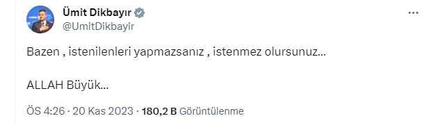 Partisinden kesin ihraç talebiyle disipline sevk edilen İYİ Parti Sakarya Milletvekili Ümit Dikbayır istifa edeceğini duyurdu Partisinden kesin ihraç talebiyle disipline sevk edilen İYİ Parti Sakarya Milletvekili Ümit Dikbayır istifa edeceğini duyurdu