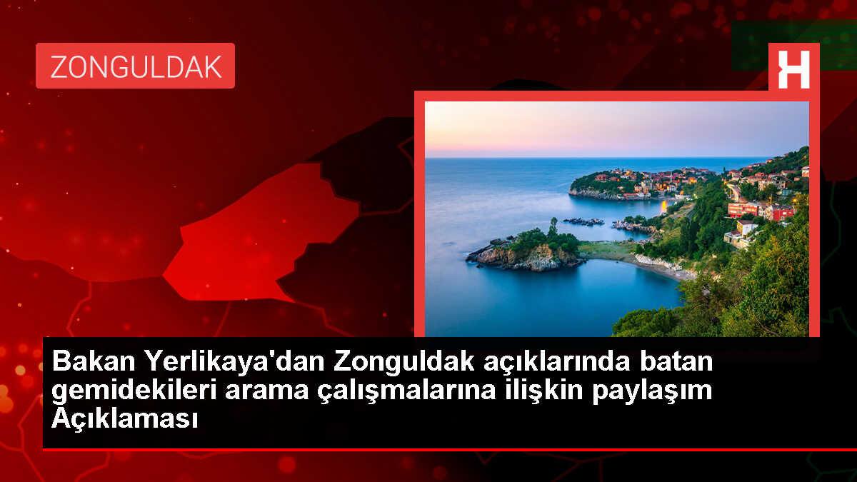 Zonguldak'ta batan gemide kayıp denizciler için arama kurtarma çalışmaları gece de devam edecek