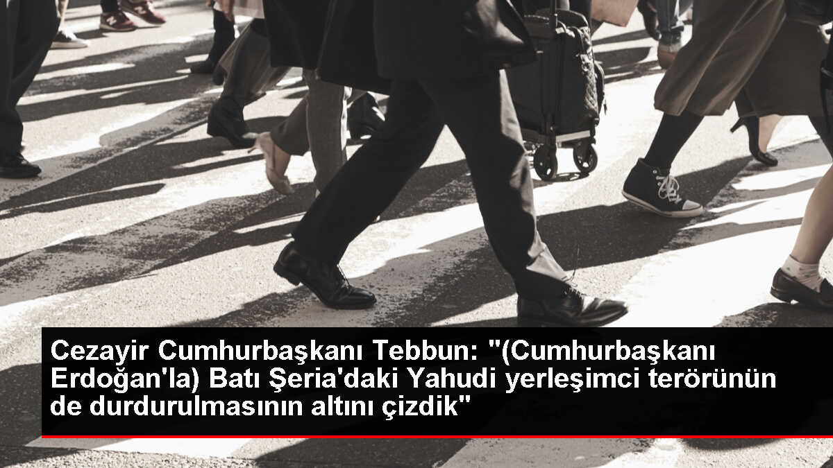 Cezayir Cumhurbaşkanı Tebbun: '(Cumhurbaşkanı Erdoğan'la) Batı Şeria'daki Yahudi yerleşimci terörünün de durdurulmasının altını çizdik'