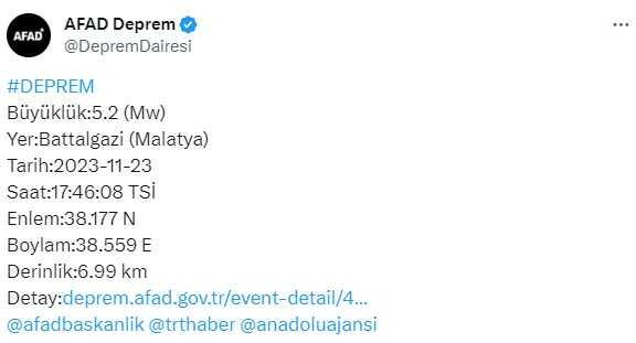 İçişleri Bakanı Yerlikaya Malatya depremi açıklaması: Ekiplerimiz saha tarama çalışmalarına başladı, gelişmeleri takip ediyoruz