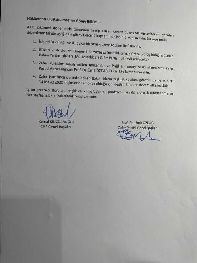 Neler vaat etmiş neler! Özdağ, Kılıçdaroğlu ile yaptıkları gizli protokolün tamamını yayınladı Neler vaat etmiş neler! Özdağ, Kılıçdaroğlu ile yaptıkları gizli protokolün tamamını yayınladı