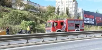 Beşiktaş'ta Araç Şarampole Yuvarlandı