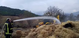 Burdur'da çıkan yangında 35 ton saman balyası yandı