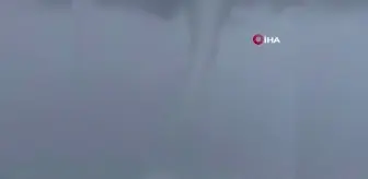 İzmir açıklarında oluşan hortum böyle görüntülendi