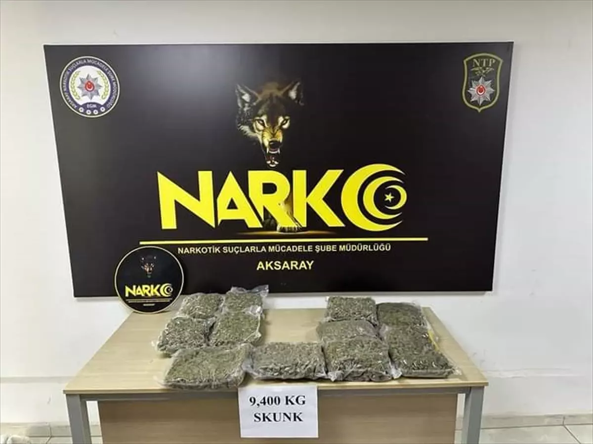 Aksaray'da 9 kilo 400 gram skunk ele geçirilen kamyonun sürücüsü tutuklandı