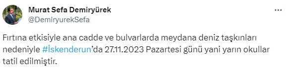 Zonguldak ve İskenderun'da olumsuz hava koşulları nedeniyle eğitime 1 gün ara verildi Zonguldak ve İskenderun'da olumsuz hava koşulları nedeniyle eğitime 1 gün ara verildi