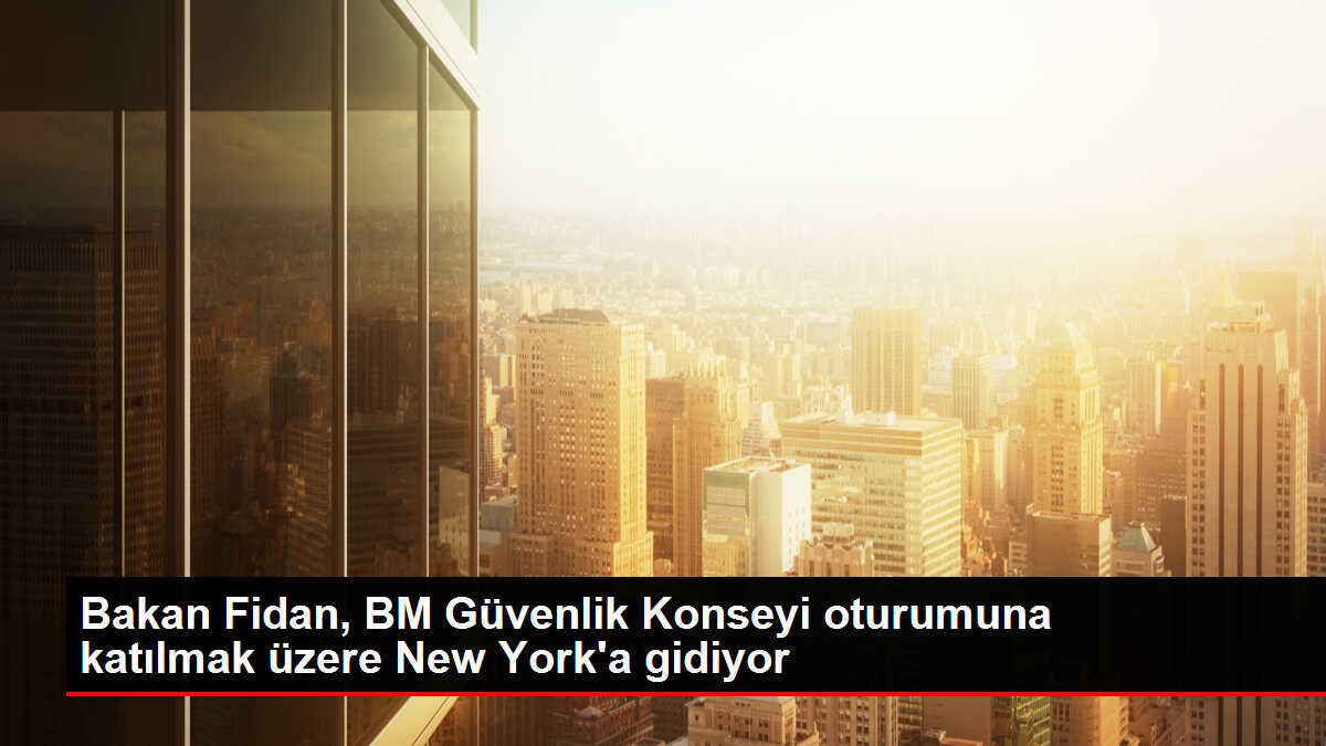 Dışişleri Bakanı Hakan Fidan, BM Güvenlik Konseyi oturumuna katılmak üzere New York'u ziyaret edecek