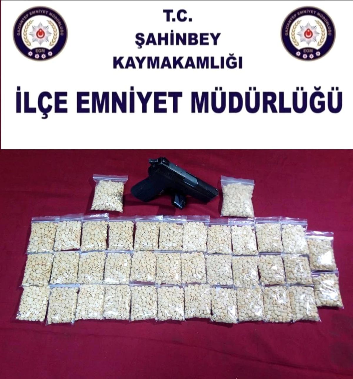 Gaziantep'te Uyuşturucu Operasyonu: 10 Bin 900 Hap Ele Geçirildi