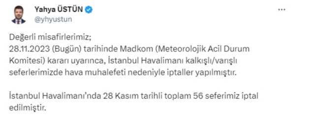 SEFERLER İPTAL Mİ? THY hangi seferler iptal oldu?