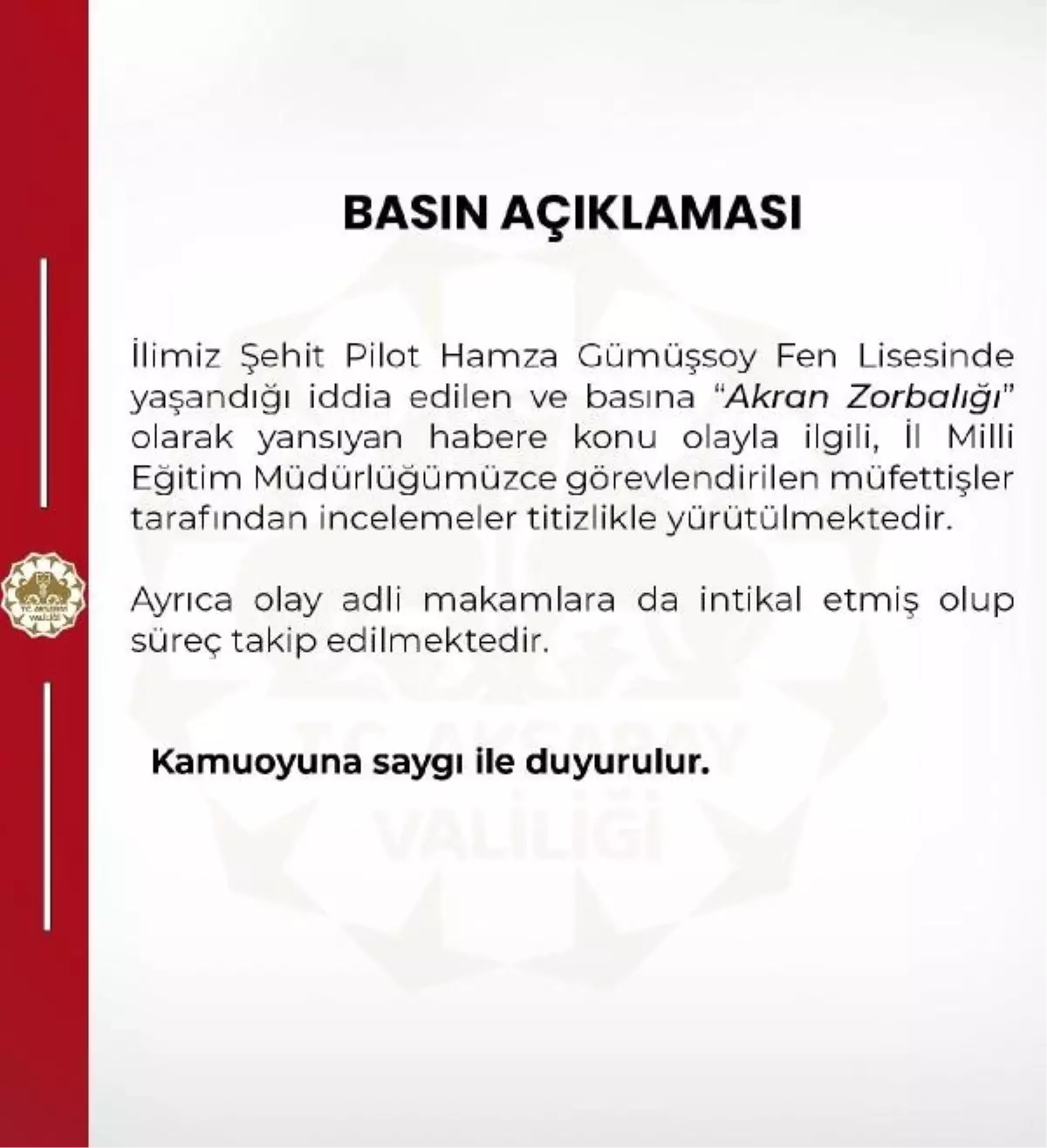 Lisede 'zorbalığa' suç duyurusu (2)