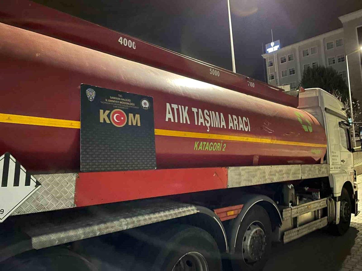 Samsun'da 23 Bin Litre Kaçak Akaryakıt Ele Geçirildi