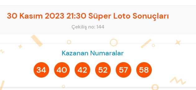 Süper Loto sonuçları açıklandı! 30 Kasım Süper Loto kazanan numaralar neler? Süper Loto sonuçlarına ne zaman, nereden bakılır?