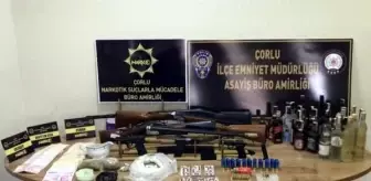 Çorlu'da yapılan operasyonda tabanca ve uyuşturucu ele geçirildi