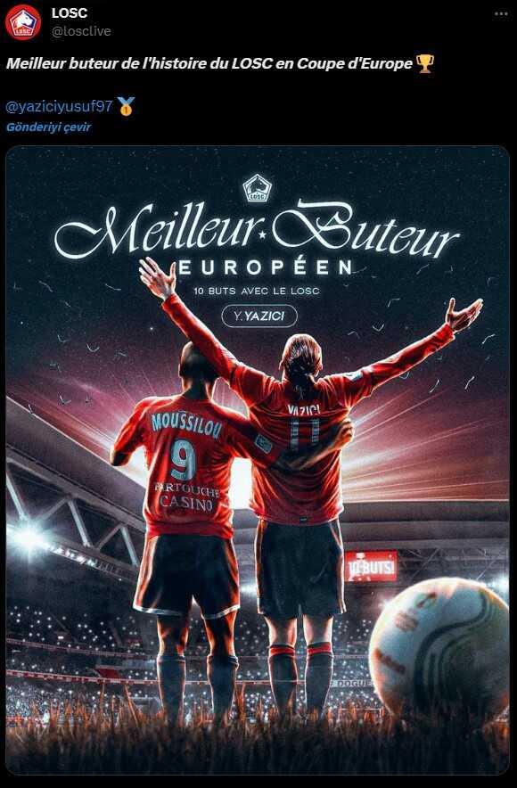 Yusuf Yazıcı, Lille formasıyla tarihe geçti! Avrupa'da ondan daha fazla gol atan yok Yusuf Yazıcı, Lille formasıyla tarihe geçti! Avrupa'da ondan daha fazla gol atan yok