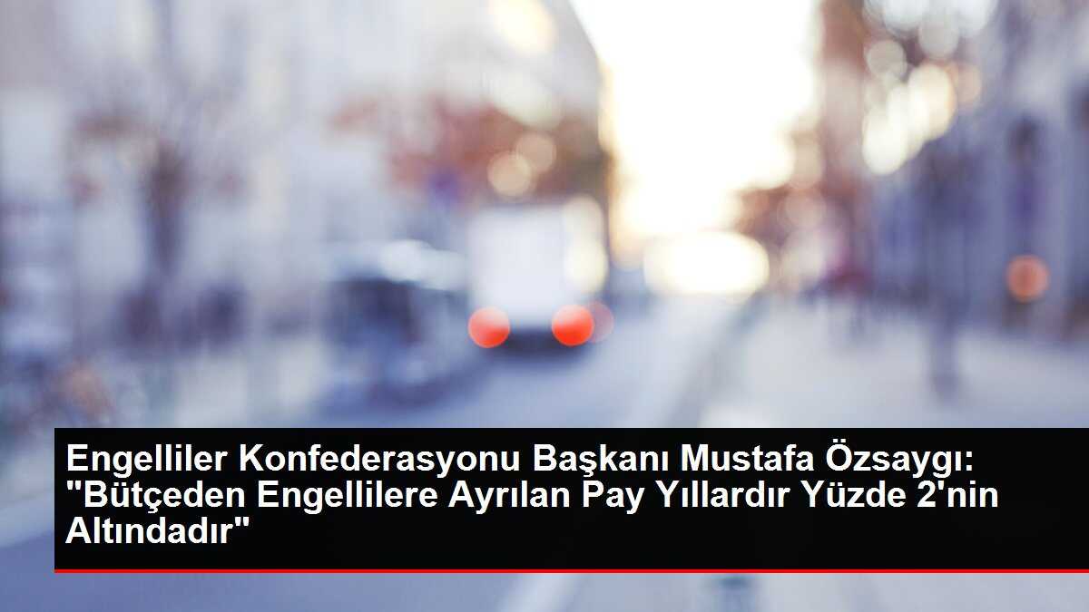 Engelliler Konfederasyonu Başkanı Mustafa Özsaygı: 'Bütçeden Engellilere Ayrılan Pay Yıllardır Yüzde 2'nin Altındadır'