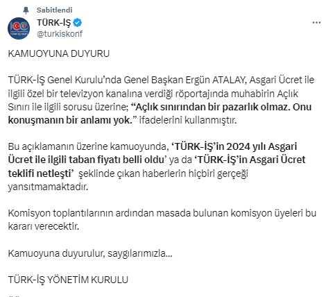 Asgari ücret pazarlığında alt sınır krizi! Dün 14.025 lirayı işaret eden Türk-İş Başkanı bugün ağız değiştirdi Asgari ücret pazarlığında alt sınır krizi! Dün 14.025 lirayı işaret eden Türk-İş Başkanı bugün ağız değiştirdi