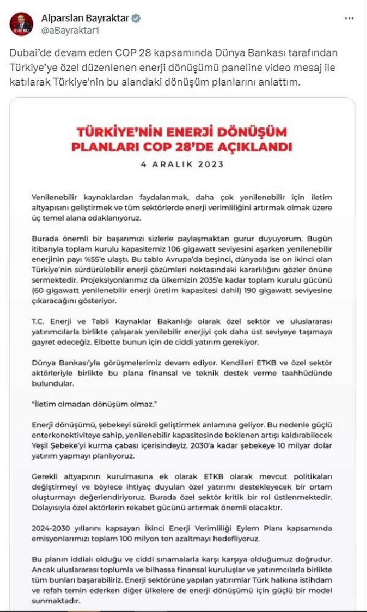 Türkiye'nin Yenilenebilir Enerji Çözümleri Kararlılığını Gözler Önüne Seriyor