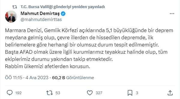 Bursa okullar tatil mi? Bursa Valiliği deprem açıklaması!