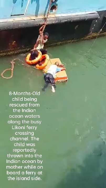 Kenya'da bir kadın 8 aylık bebeğini feribottan denize attı