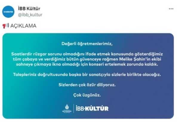 Melike Şahin ne dedi? İBB'ye iptal edilen konser hakkında ne söyledi?