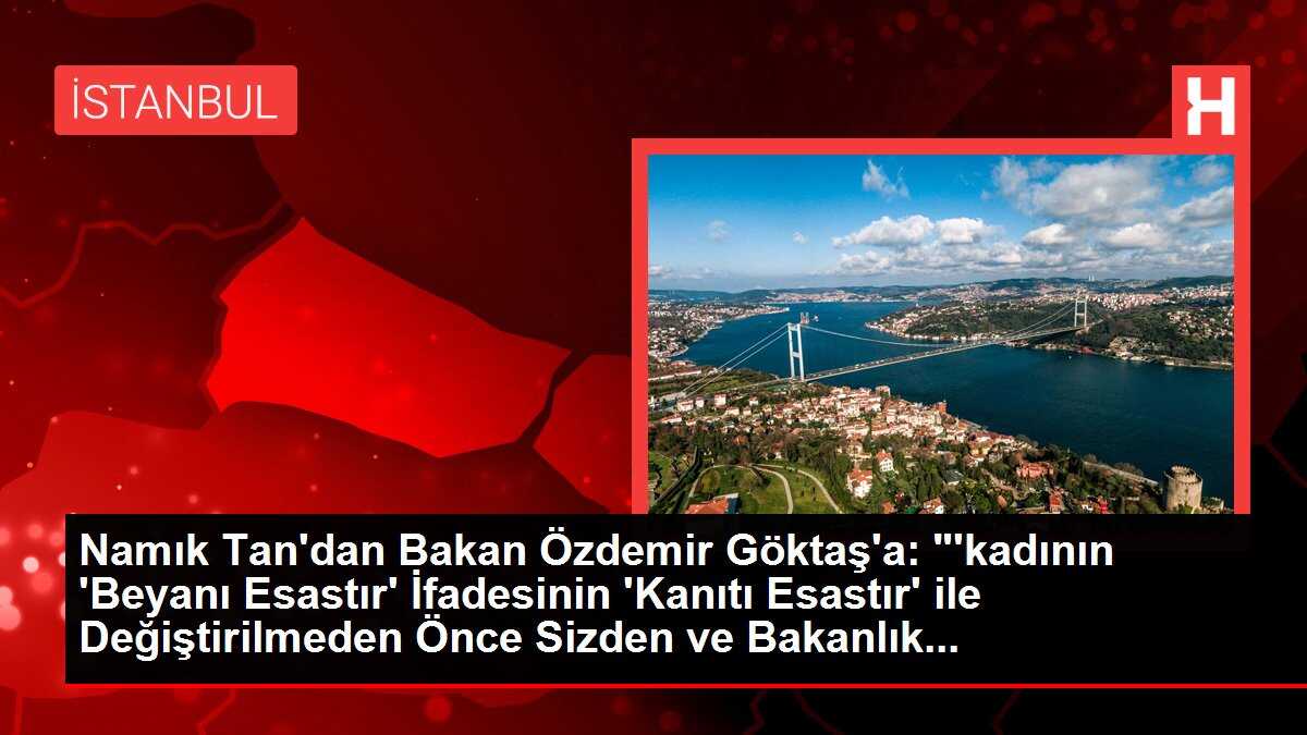Namık Tan'dan Bakan Özdemir Göktaş'a: ''kadının 'Beyanı Esastır' İfadesinin 'Kanıtı Esastır' ile Değiştirilmeden Önce Sizden ve Bakanlık...