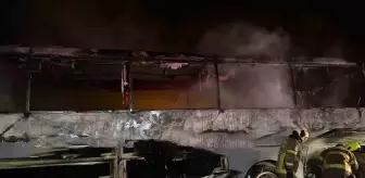 Bandırma-Çanakkale karayolunda yolcu otobüsü alevlere teslim oldu