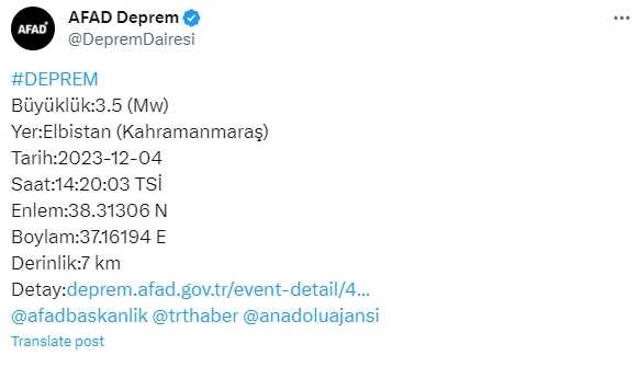 SON DAKİKA AZ ÖNCE DEPREM NEREDE OLDU? 5 Aralık en son depremler kaç şiddetinde oldu? Kandilli Rasathanesi ve AFAD deprem listesi!