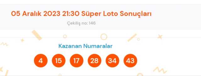 Süper Loto sonuçları açıklandı! 5 Aralık Süper Loto kazanan numaralar neler? Süper Loto sonuçlarına ne zaman, nereden bakılır?
