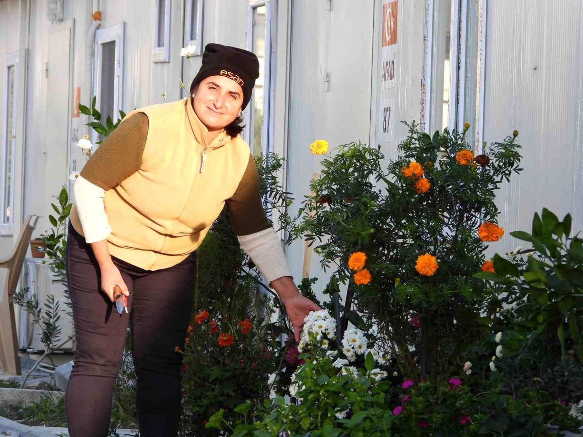 Depremzedelerin Diktiği Fidanlarla Konteyner Kent Yeşile Büründü