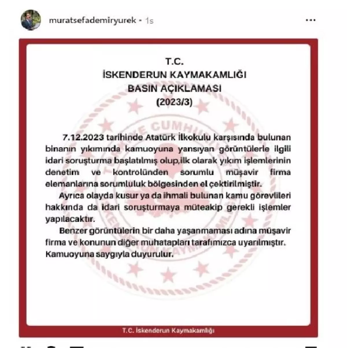 İskenderun'da ağır hasarlı bina yıkımıyla ilgili soruşturma başlatıldı