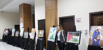 İskenderun'da Filistin konulu keçe ve resim sergisi açıldı