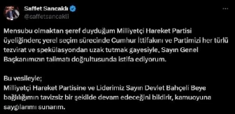 MHP Kocaeli Milletvekili Saffet Sancaklı Partiden İstifa Etti