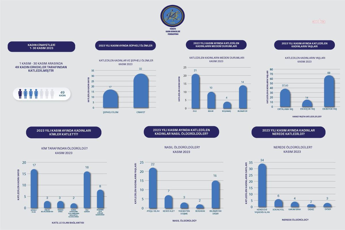 TKDF'nin verilerine göre yılın ilk 11 ayında 399 kadın erkekler tarafından katledildi